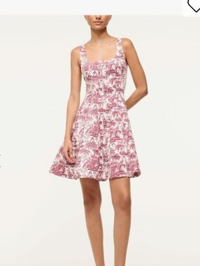 STAUD Wells Toile De Jouy Minidress 4 NWOT